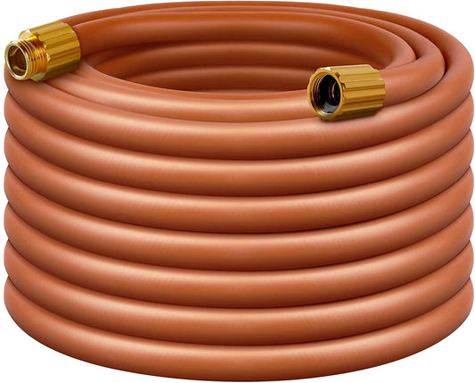 Worth Long Lead-in Hybrid Garden Hose 5/8 in. x 50 ft. -Kink Free, No Leaking, Male/Female Fittings -Heavy Duty Durable Flexible Lightweight Water Pipe -Brass Aluminum Ends for Household & Yard Use