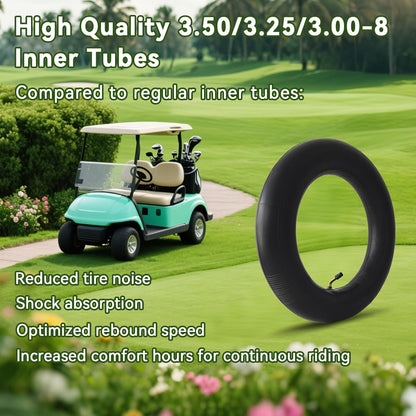 3.50/3.25/3.00-8 Inner Tube for 8 Inch Rim Sizes 3.50-8 3.25-8 3.00-8 3-8 300-8 350-8 Tire Tubes with Bent Valve Stem for Wheelbarrows, Mowers, Garden Cart, Hand Trucks, 2 PCS