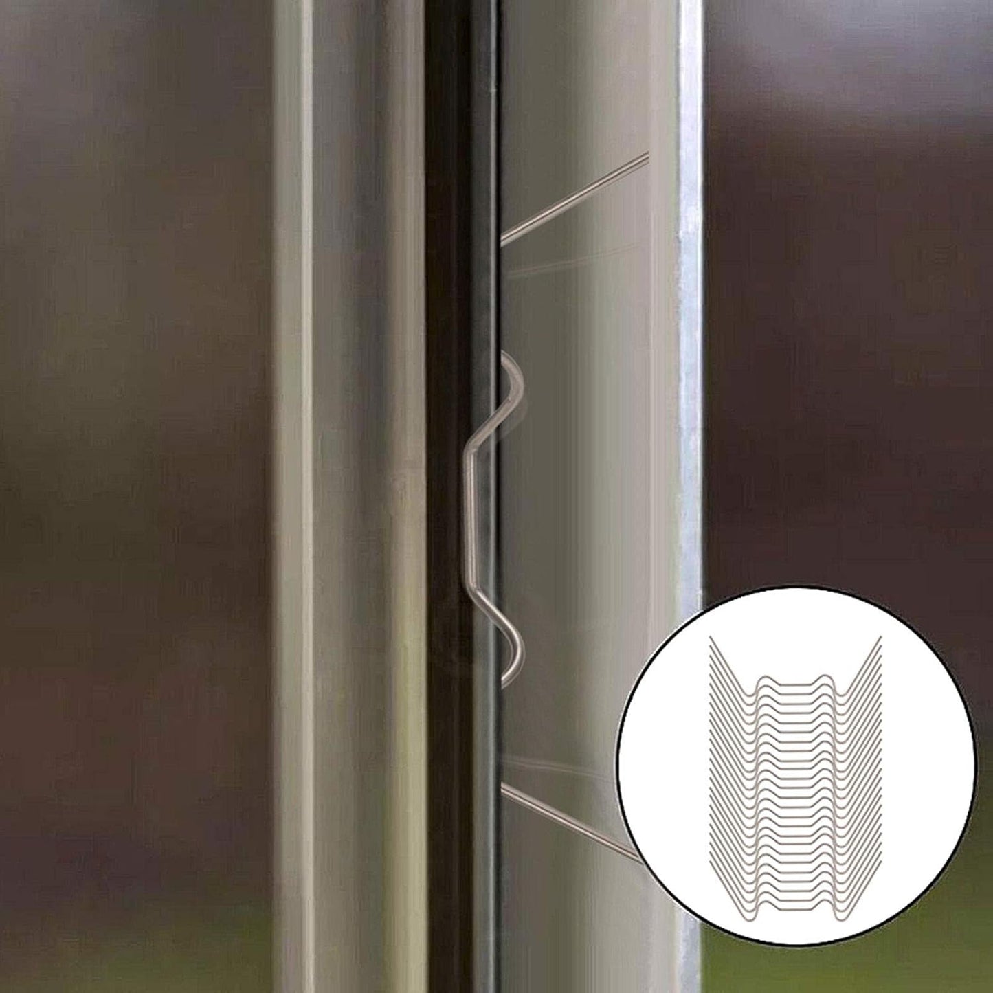 100 PCS Greenhouse Glazing Clips, Stainless Steel W Type Clip, Aluminium Greenhouse Care, W-Wire Green House Fitting