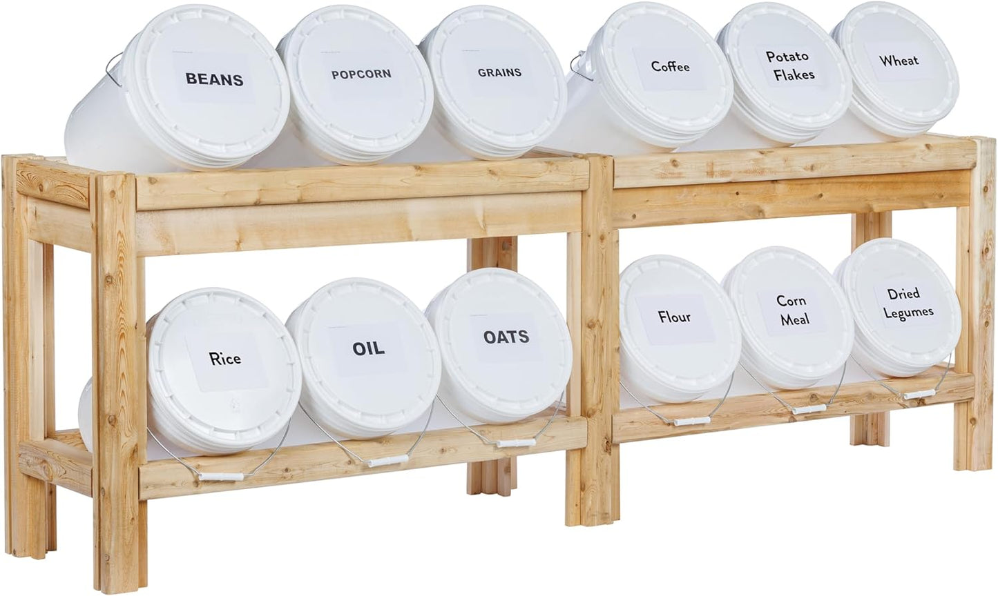 Greenes Fence Twelve Bucket Cedar Storage Shelves, 84 in. x 16 in. x 30 in. - Made in USA with North American Cedar