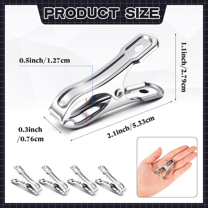 Raiten 100 Pcs Garden Clips Stainless Steel Greenhouse Clamps Heavy Duty Clips Have a Strong Grip to Hold Down The Shade Cloth or Plant Cover on Garden Hoops or Greenhouse Hoops and Netting Holding