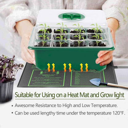 Seed Starter Tray, 12 Set Seedling Kits with Adjustable Humidity Dome, Plant Starter Kit for Seeds Growing Starting (12 Cells per Tray)