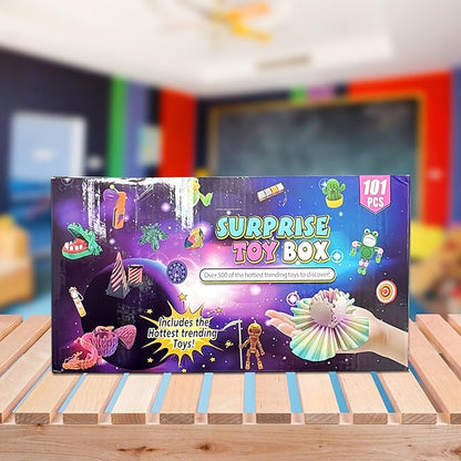 101-Piece Fidget Toy Variety Pack for Kids - Sensory Toys Bulk Set with Stress Balls, Pop Tubes, Squishies & More - Classroom Prizes, Party Favors, and Gifts for Boys & Girls