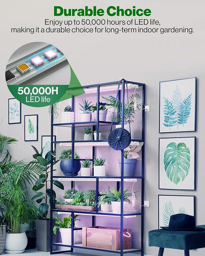 Sunco Grow Lights for Indoor Plants LED, 4FT Grow Light for Greenhouse, 80W, Full Spectrum, Integrated Suspended Fixture, Linkable, Plug in, for Seedlings, Vegetables, Flowers