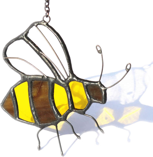 Bee Suncatcher Colored Glass Window Hanging Bee Ladies Mother Lover Grandmother Decorations and Birthday Gifts