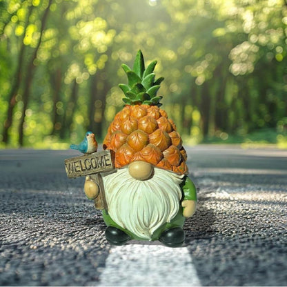 Pineapple Gnome Garden Gnomes Outdoor Gnome with Pineapple Decor for Home Yard Garden Patio Lawn Statue Decorations Gifts for Women