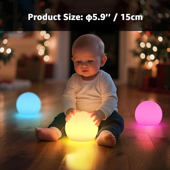 FUYO Floating Pool Lights, IP66 Water-Resistant LED Ball Mood Lamp with APP & Remote, Color-Changing Smart Night Light for Pool, Garden, Patio, Party, Indoor/Outdoor Decor (6-inch)