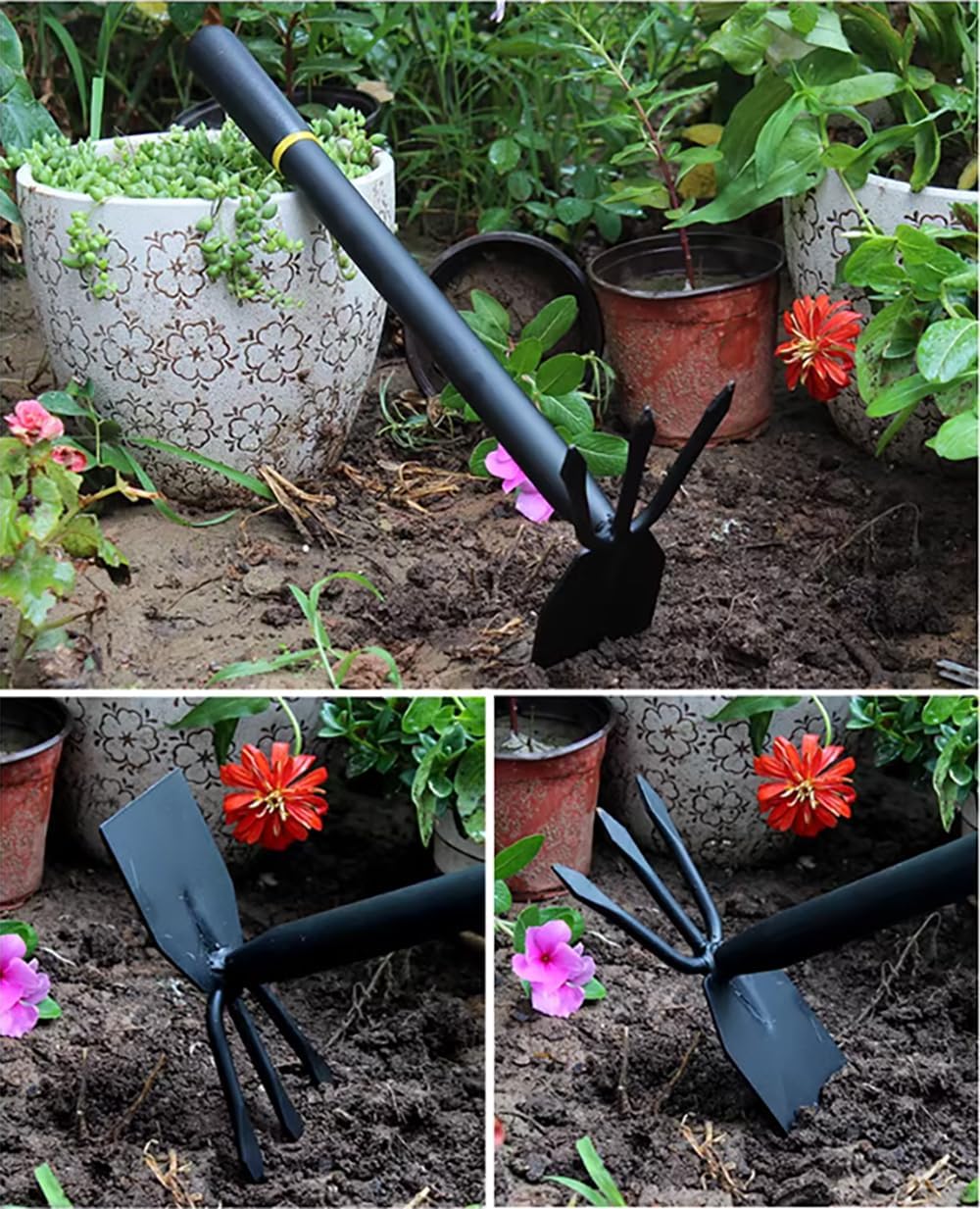 Hoe and Cultivator, Hoe Garden Tool, Hand Hoe Cultivator Garden Tool, Thickened Manganese Steel, Garden Hoe for Weeding, Planting, Loosening Soil, Digging