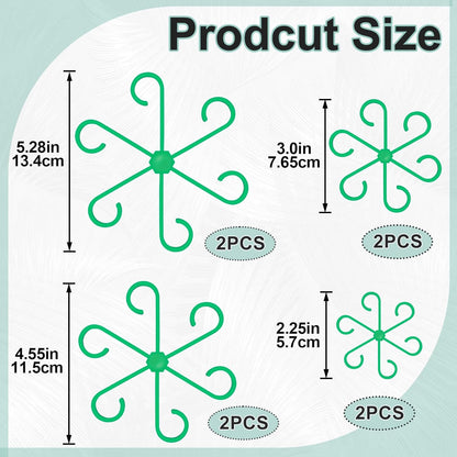 8PCS Plant Stem Support, 4 Sizes Climbing Houseplant Stem Holders, Plastic Reusable Flower Trellis Stem Hook Plant Care Growth Accessories for Flower Plants Indoor Outdoor