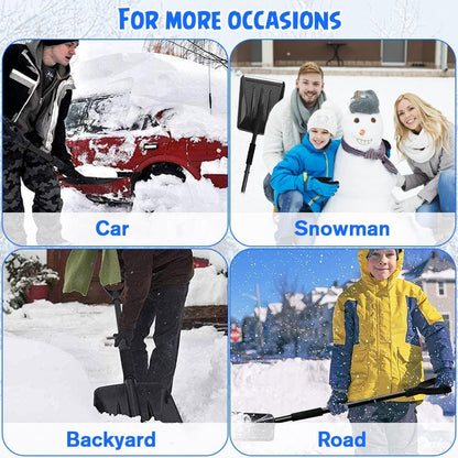 Snow Square Shovel, Shovels for Digging with D-Handle, Overall 41-Inch Long Garden Shovel for Car, Garden Tools, Black