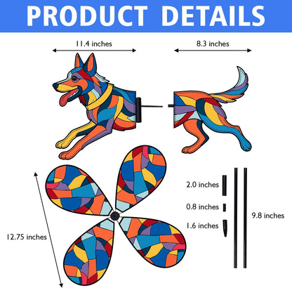 German Shepherd Petite Spinner Outdoor, German Shepherd Dog Wind Spinner for Yard and Garden