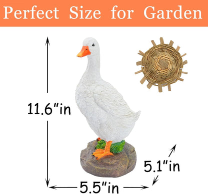Realistic Duck Statues, Funny Duck Fence Decoration, Resin Duck Decor, Outdoor Animal Statue, Duck Sculpture, Perfect for Home Garden Stairs, Farm, Patio, Backyard (11.6 in)