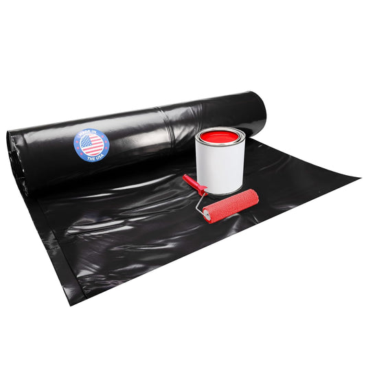 Black Construction Plastic Sheeting 6 mil, 10' x 100' (1000 sq. ft.) - Heavy Duty Plastic Cover for