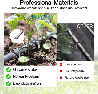 4 Inches Landscape Staples,Galvanized Garden Stakes Yard Stakes Garden Staples Prefect for Weed Barrier Fabric,11 Gauge Landscape pins for Tent,Balloons, Irrigation Tube. (5 Inch 80 Pack)