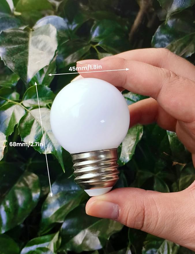 Warm Light Bulbs, Full Spectrum Light Bulb 2700K LED Lightbulbs G45 Soft White Grow Small E26 Refrigerator 5W Eq 40W Appliance for Home, Plant, Freezer, Lamp (1 Warm White Bulb)