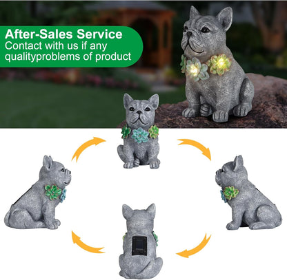 Solar Garden Statues Dog with Succulent and LED Lights Birthday Gifts for Women Mom Grandma Solar Outdoor Dog Decor for Outside,Outdoor Solar Lights for Yard, Garden and Patio, Unique Gift for Women