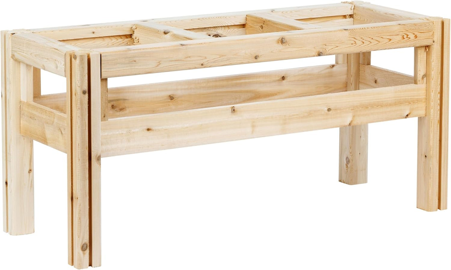 Greenes Fence Three Bucket Elevated Cedar Wood Garden Frame, 43 in. x 16 in. x 20 in. - Made in USA with North American Cedar