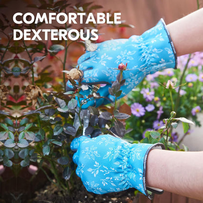Vgo... 1-Pair Gardening Gloves Ladies, Soft synthetic leather Working Gloves,Sratch protection(Size S,Blue,SL7476)