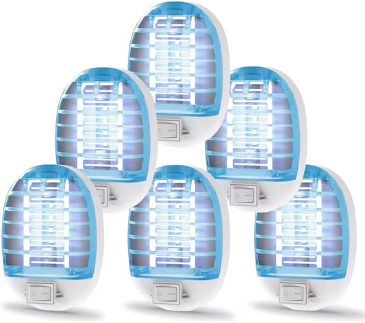 6 Pack Bug Zapper Indoor, Electronic Mosquitoes Killer Zapper with Blue Lights for Living Room, Baby Room, Kitchen, Bedroom(1)
