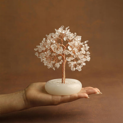 Clear Quartz Healing Crystal Tree of Life, Crystals Copper Wire Money Bonsai Tree, Office Desk Decor, Natural Gem Stones Healing Spiritual Yoga Gifts for Women