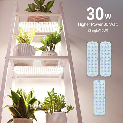 3Pack 2025 Ultra-Thin Panel Grow Lights for Seed Starting, Vegetables, Greenhouse & Under Cabinet & Shelf Plants with Timer 4/8/12H, Free Connect Full Spectrum Indoor LED Plant Growing Lamps
