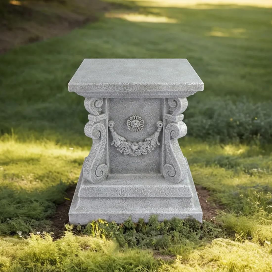 Outdoor Garden Classic Plinth Base Statue Riser，Garden Pedestal Stand For Sculptures, Plant，Flower Pots Decor， Large 12 Inch Tall.