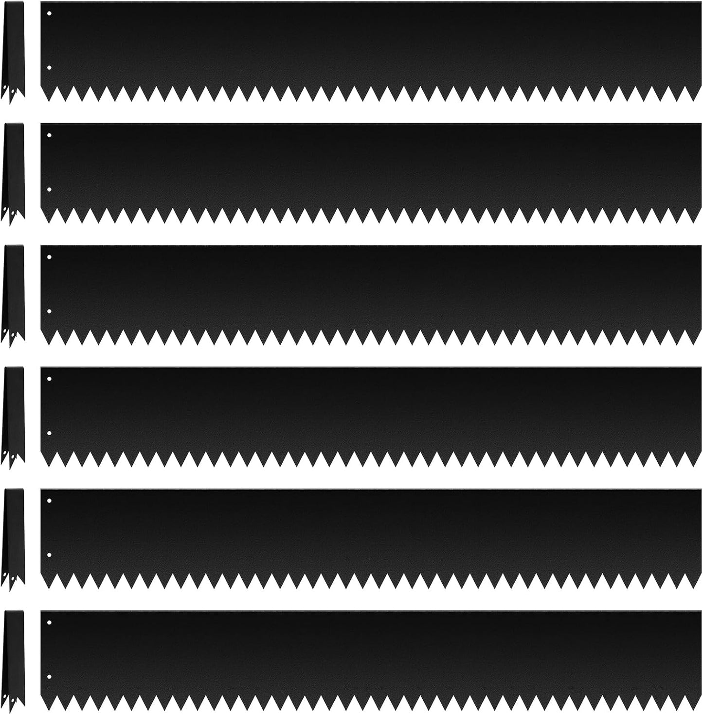 Landscape Edging 6-Pack, 40" L x 6" H Strips, Hammer-in Steel Garden Bed Metal Borders with 6 Clips, Bendable Metal Landscape Edging for Garden, Yard, Park, Lawn(Black, 40 Tooth)