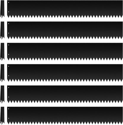 Landscape Edging 6-Pack, 40" L x 6" H Strips, Hammer-in Steel Garden Bed Metal Borders with 6 Clips, Bendable Metal Landscape Edging for Garden, Yard, Park, Lawn(Black, 40 Tooth)