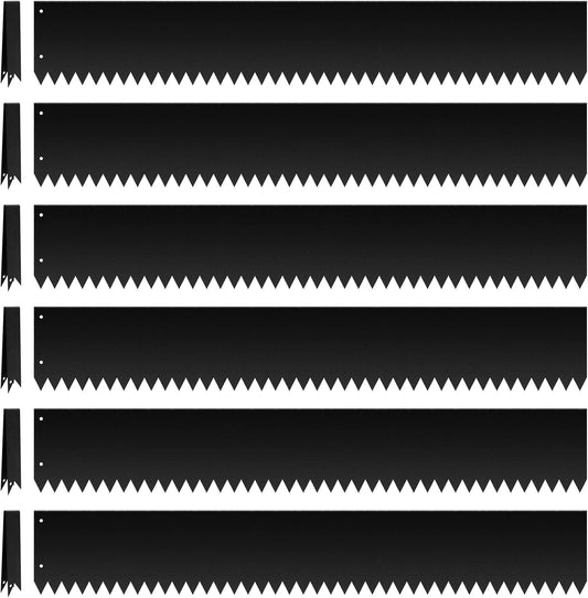 Landscape Edging 6-Pack, 40" L x 6" H Strips, Hammer-in Steel Garden Bed Metal Borders with 6 Clips, Bendable Metal Landscape Edging for Garden, Yard, Park, Lawn(Black, 40 Tooth)