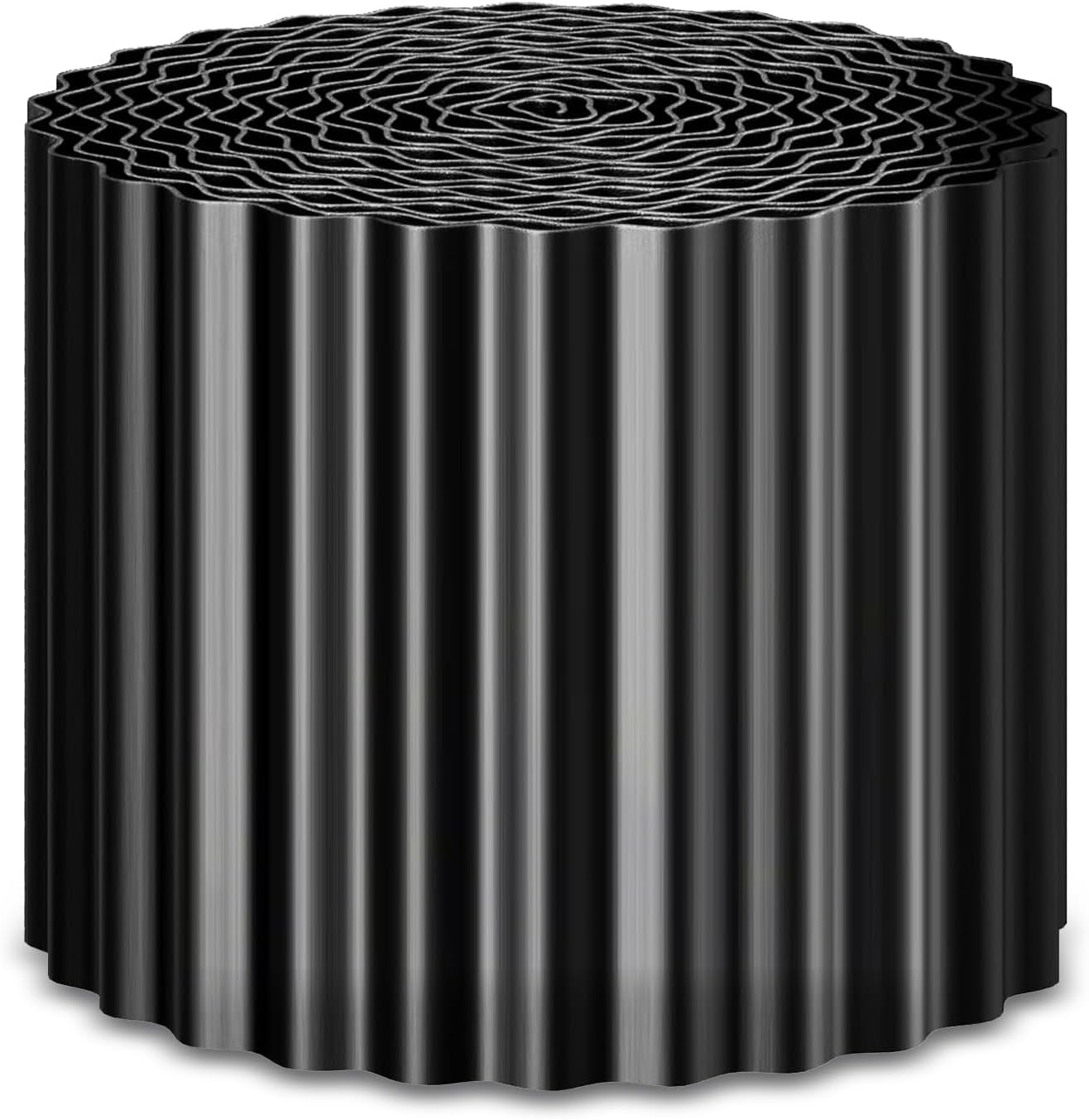 Corrugated Metal Garden Edging 6" x 50Ft, Sturdy Lawn Edging Border, Landscape Edging Border for Lawn, Flower Bed, Garden and Yard (Black, 6 * 50Ft)