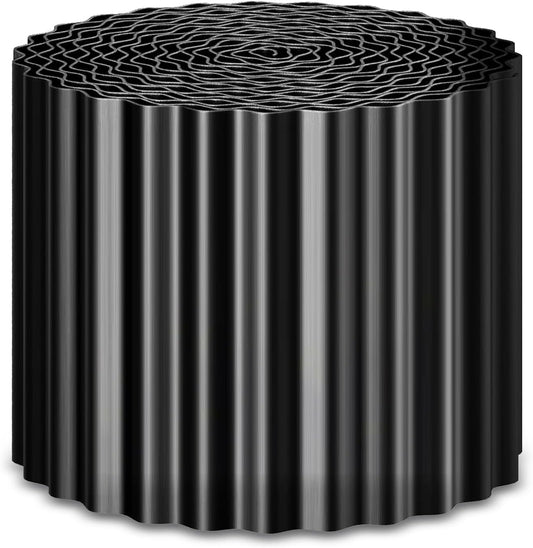 Corrugated Metal Garden Edging 6" x 50Ft, Sturdy Lawn Edging Border, Landscape Edging Border for Lawn, Flower Bed, Garden and Yard (Black, 6 * 50Ft)