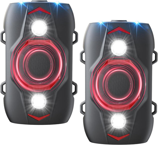 Rodent Repellent for Car Engines - Ultrasonic Mouse Repellent Under Hood, Upgraded 4 LED Strobe Lights, Plug-in & Battery Powered, Keep Rodents Out of Car, RV, Garage, Room, Indoor, Outdoor, 2 Pack