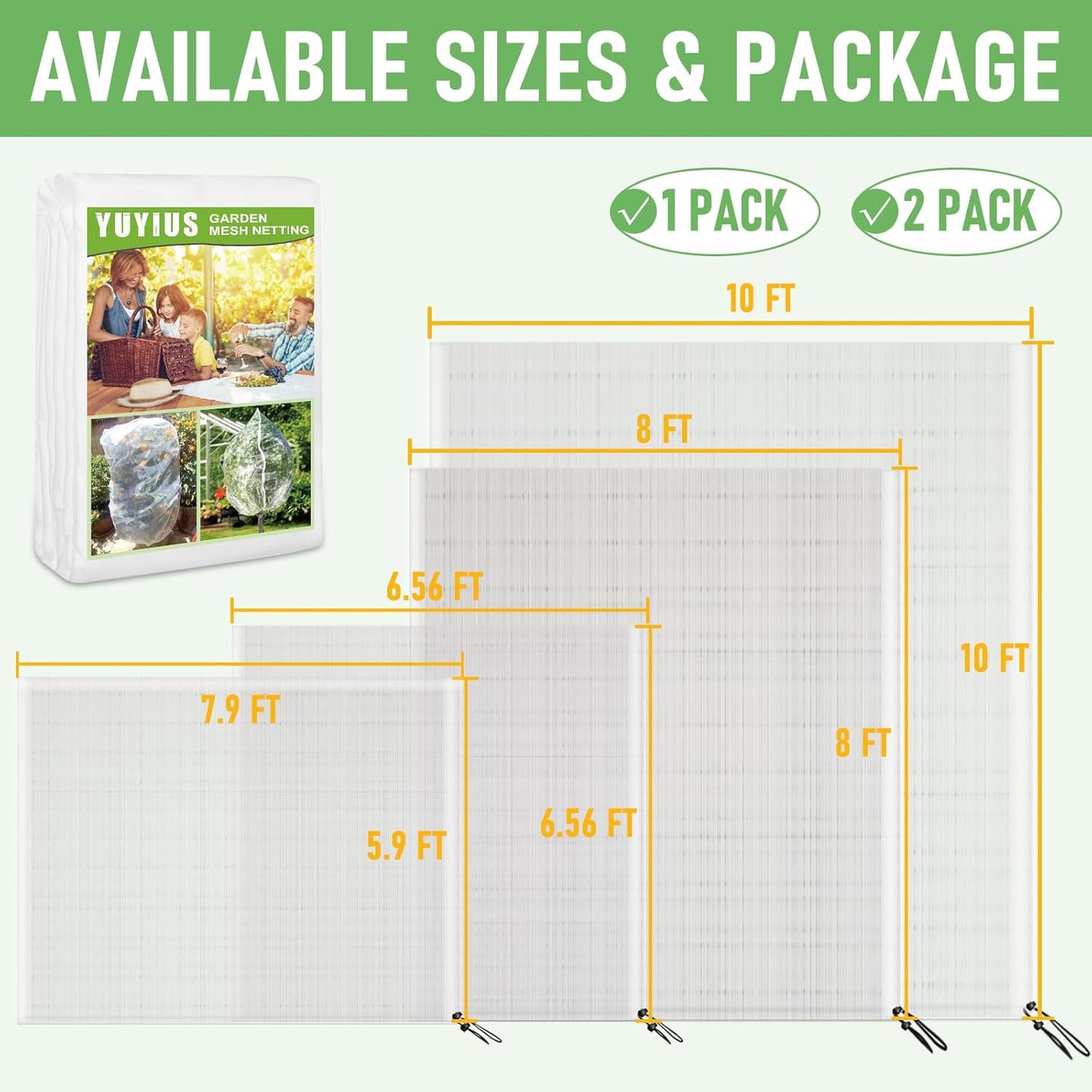 Fruit Tree Netting, 10x10 FT Plant Mesh Netting for Garden Protection with Zipper, Blueberry Bush Insect Netting Cover as Garden Pest Barrier from Cicadas, Bug, Bird for Apple, Tomato