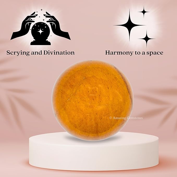 Amazing Gemstone Yellow Jasper Crystal Ball - 1 Inches Crystal Sphere Meditation Balls for Witchcraft and Decorative Balls - Crystals and Healing Stones Beginners Gift (Pack of 1)