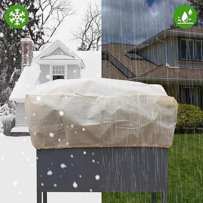 Plant Frost Cover, Rectangular Planter Plant Winter Frost Blanket, Plant Frost Tree Cover Bag with Zip Drawstring, Reusable Frost Fabric for Outdoor Plants 4 Pack (68.8x17.7x15.7INCH)