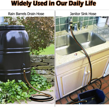 Solution4Patio Leader Short Garden Hose 5/8 in. x 10 ft. -Kink Free, No Leaking, Male/Female Fittings -Heavy Duty Durable Flexible Lightweight Water Pipe -Brass Aluminum Ends for Household & Yard Use