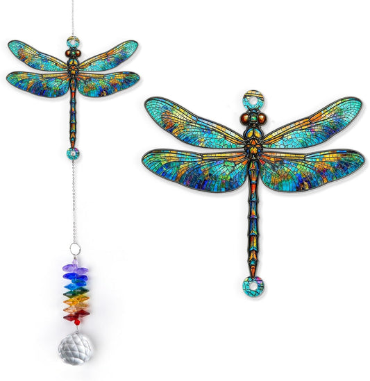 1 Layered Ornament Suncatcher - Dragonfly Gifts - Dragonflies Decor - Christmas Birthday Gifts for Women, Men - Dragonfly Keepsake - Remembrance Ornament - Rainbow Maker - Hanging Home Decor