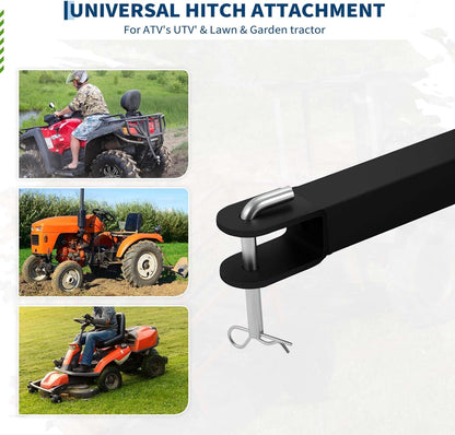 Heavy Duty ATV Dump Cart, 750 lbs Tow Behind Garden Utility Trailer with Removable Sides, Pull Behind Dump Trailer for ATV, UTV, Lawn Mowers and Tractors