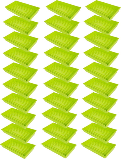 SUNPACK 10" x 20" Mega Plastic Seed Starting Tray, Lime Green, 2.5" (Pack of 30) - No Drainage Holes, Ideal for Greenhouses or Indoor Gardening - Made of Thick, Strong Plastic