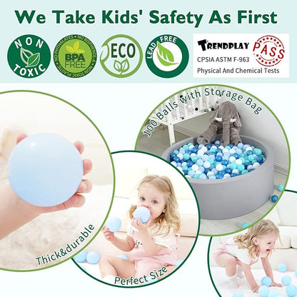 TRENDPLAY Plastic Balls for Ball Pits 2.2 Inch, Pack of 50 100 200 500 Hollow Balls, Perfect for