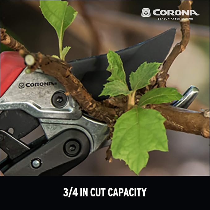 Corona RP 4224D RatchetCUT Rachet Hand Pruner - 3/4 inch Cut Capacity Stem and Branch Garden Shears, Red