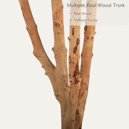 Bellacat 8ft Super Fuller Faux Olive Tree with Multiple Real Wood Trunks, 96in Olive Trees Artificial Indoor with Realistic Fruits & Leaves, Fake Olive Tree for Indoor & Outdoor Home Office Décor