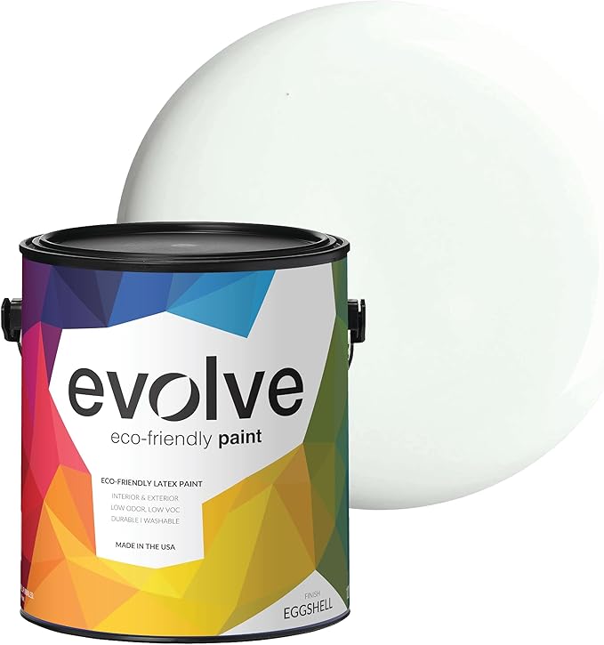 EVOLVE Paint & Primer: Environment-friendly, Low Sheen with One-coat Coverage for Interior & Exterior surfaces (Morning Frost, 1-Gallon)