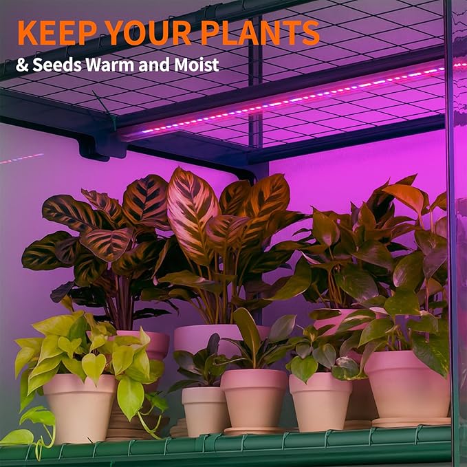 Indoor Greenhouse with Grow Light, 5-Tier Mini Greenhouse 35.4"x19"x74.8" Small Greenhouse with Zippered PVC Cover for Seed Starting Trays, Dimmable Plant Light for Indoor Plants with Timer