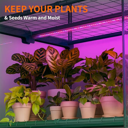 Indoor Greenhouse with Grow Light, 5-Tier Mini Greenhouse 35.4"x19"x74.8" Small Greenhouse with Zippered PVC Cover for Seed Starting Trays, Dimmable Plant Light for Indoor Plants with Timer