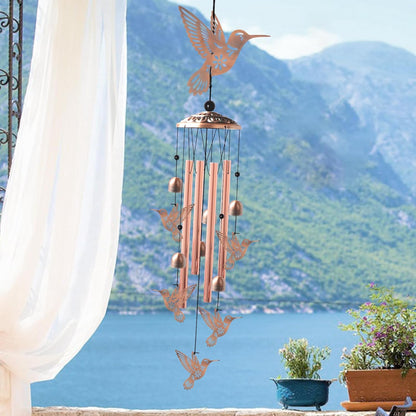 Brass Hummingbird Wind Chimes, Copper Wind-Chimes, Garden Decor, Gifts for Women, Gifts for Mom, Windchimes Outdoor, Memorial WindChimes, Wind Bell
