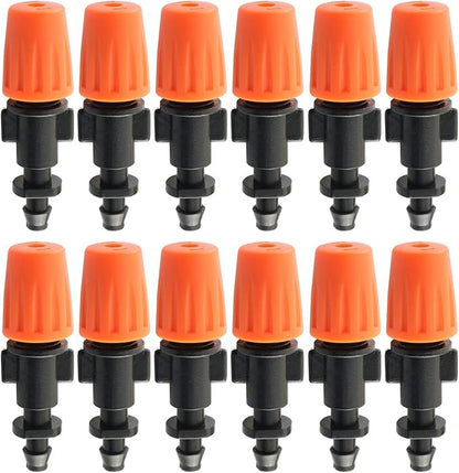 DGZZI Drip Irrigation Misting Nozzles 12PCS Adjustable Garden Sprinkler Head Atomizer