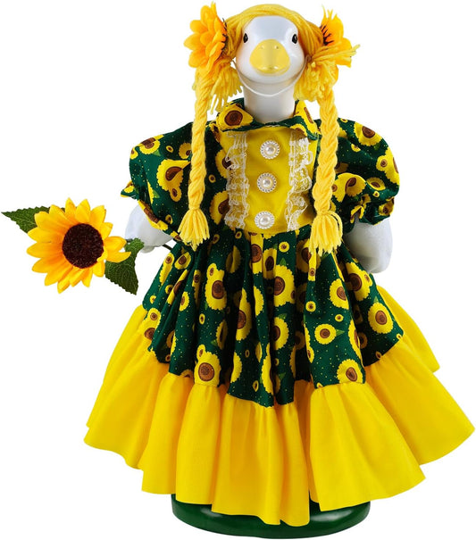 RONBEI Porch Goose Outfits, Sunflower Porch Goose Outfits Clothes for Porch Goose Statue Fit 23” Geese Lawn Yard Garden Party Decorate