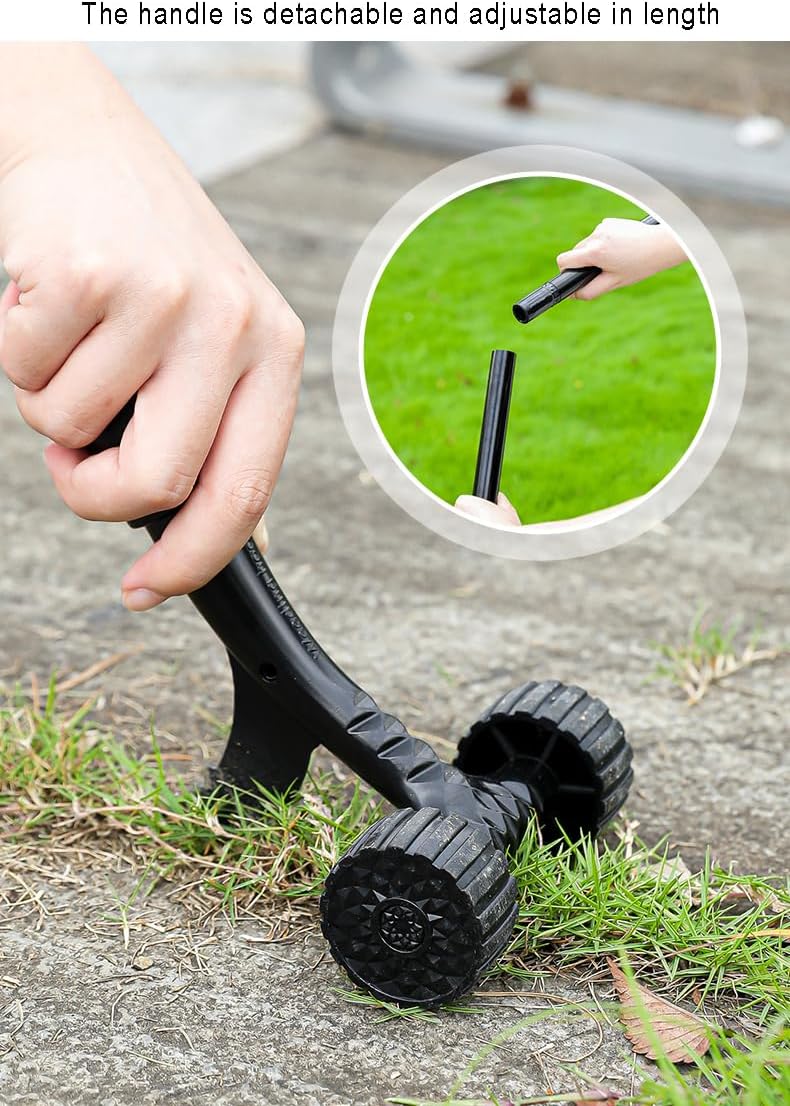 Crevice Weeding Tool with Wheel,Adjustable Handle Length, Allowing for Effortless clearing of Weeds in Corners.