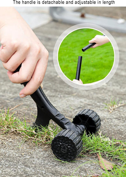Crevice Weeding Tool with Wheel,Adjustable Handle Length, Allowing for Effortless clearing of Weeds in Corners.